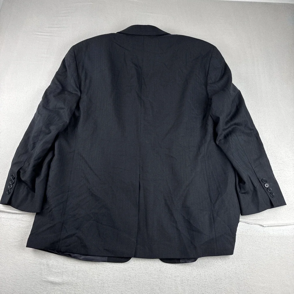 Brooks Brothers Stretch Mens Black Blazer Suit Jacket 46R Wool Blend Office